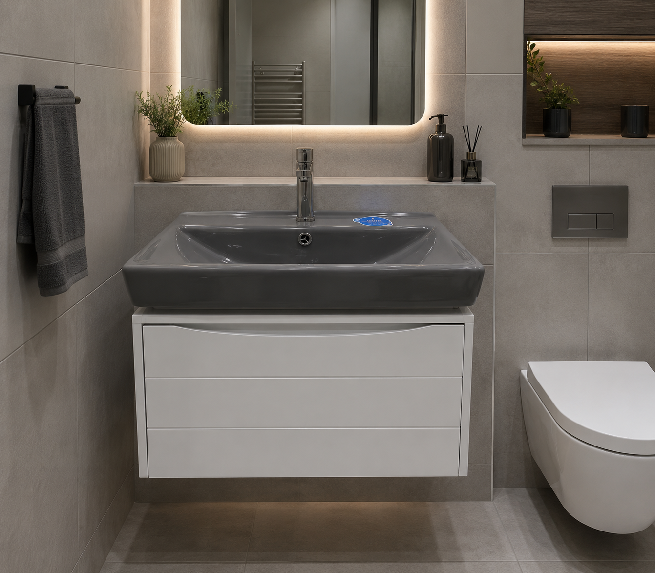 روشویی کابینتی مدل آنتیک کد321S روشویی سنگ طوسی، روشویی دستشویی،روشویی مدرن رنگ طوسی