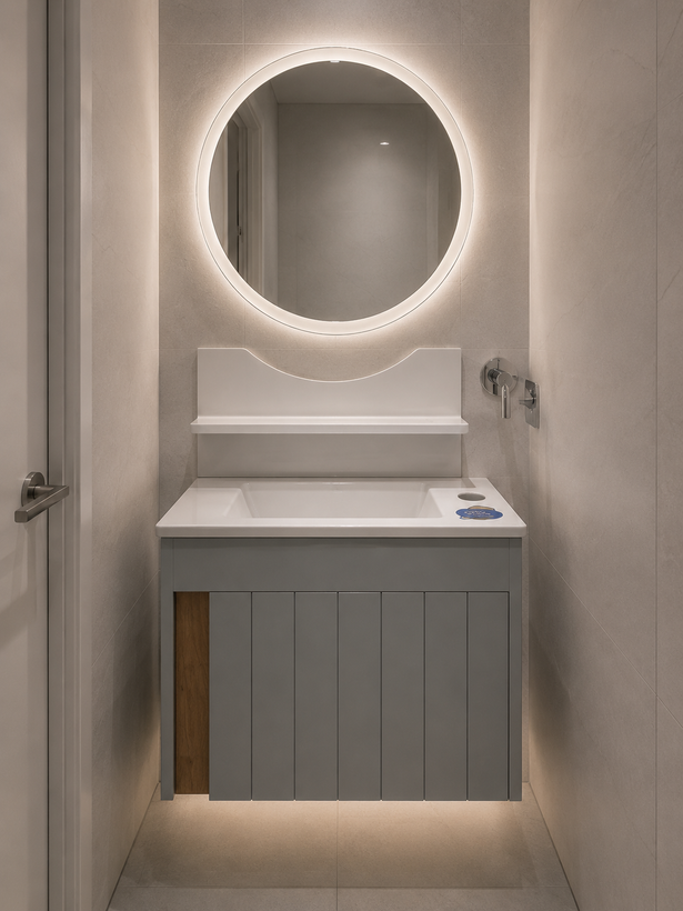 روشویی کابینتی سایز کوچک رنگ طوسی راشین کد326